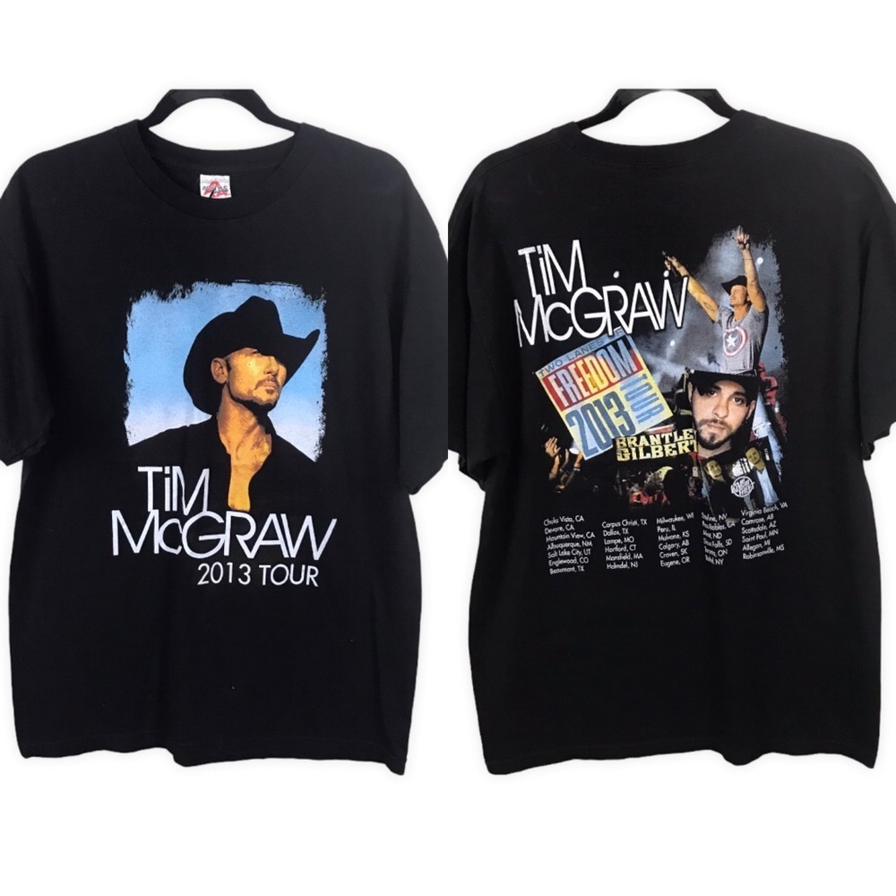 Tim McGraw 2013 Two Lanes Of‎ Freedom Concert Tee